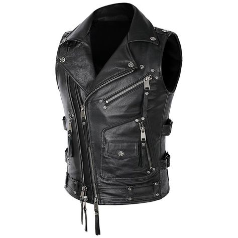 Rugged Charm: ZAWIAR’s Motorcycle Vest’s Distressed Leather Look