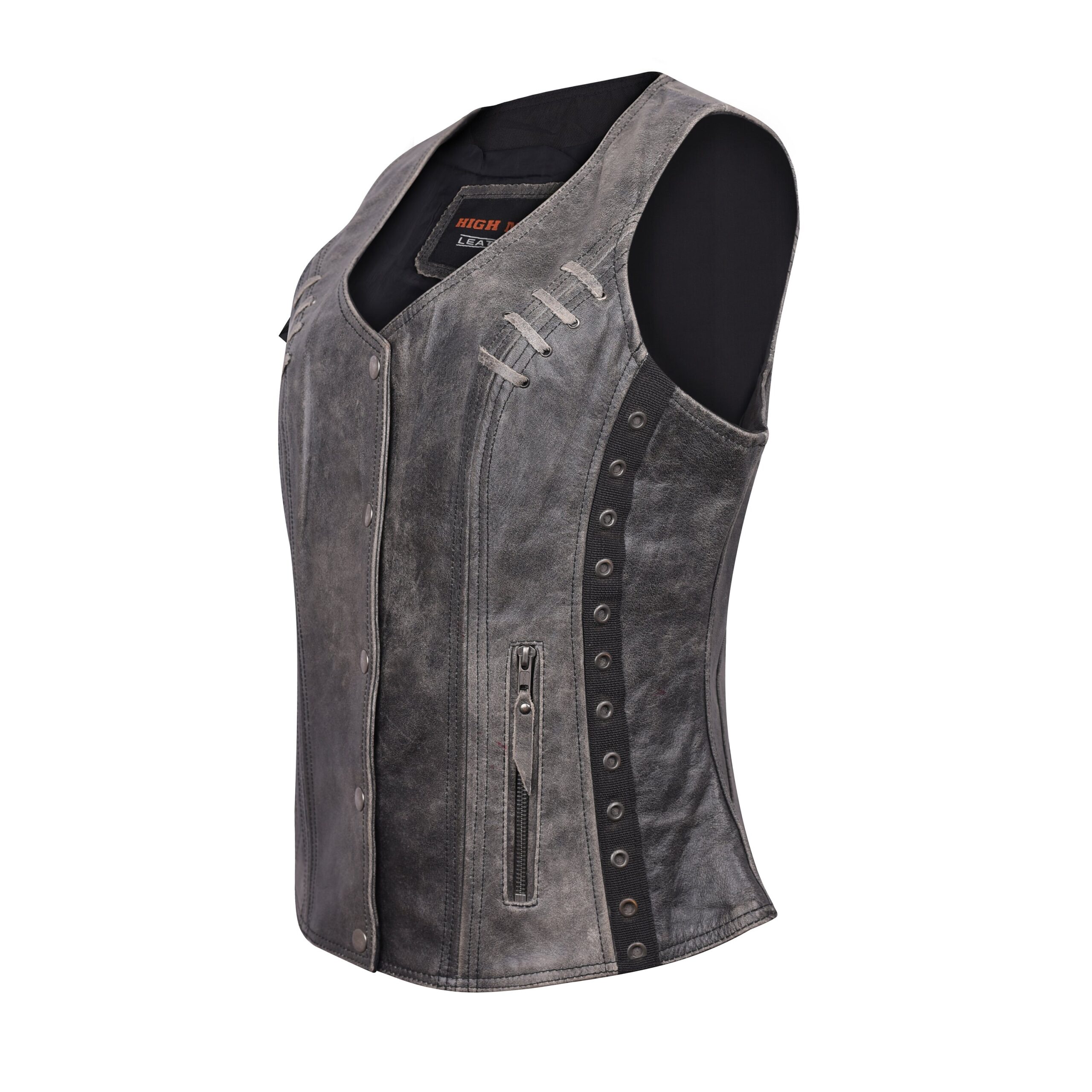 Shades of Sophistication: The Allure of a Gray leather biker vest