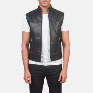 leather biker vest